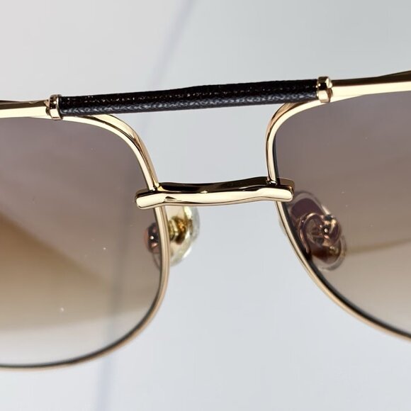 Tom Ford Gold and Black Aviator Sunglasses main image 5